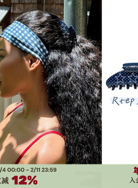 RTEP 定制emijay蓝色五角星波点抓夹醋酸星星钻石镶嵌鲨鱼夹发夹