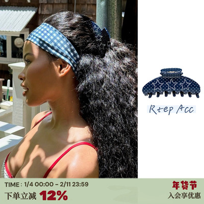 复古五角星波点抓夹醋酸星星钻石