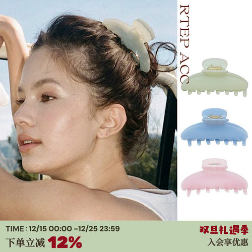 经典款清透绿色粉色醋酸鲨鱼夹