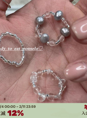 shanshan原石淡水珍珠拼接戒指