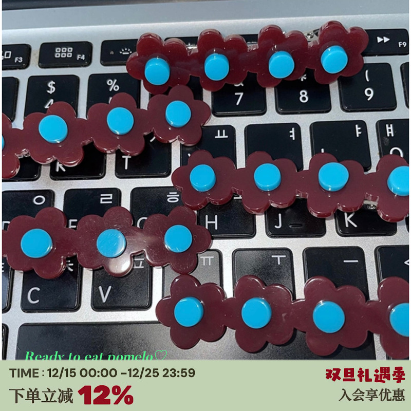 定制usite韩国小众ins紫红色发夹