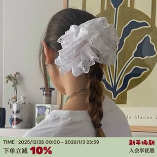 少女小众设计感纯棉发圈发绳多层 本手作蕾丝花边法式 RTEP 高版