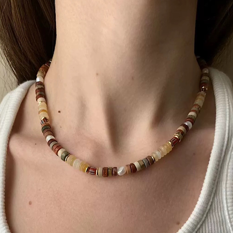 中古砂砾*天然淡水珍珠玉石项链