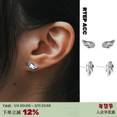 Silver RTEP 定制 Sings翅膀耳钉可爱韩国ins养耳洞925银针百搭