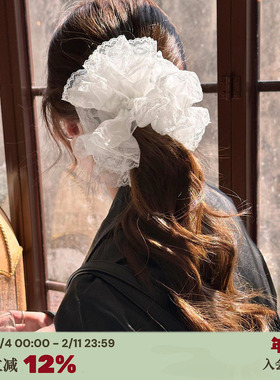 RTEP 仙女系goodsquish蕾丝少女发圈多层刺绣高级感大肠花朵发绳