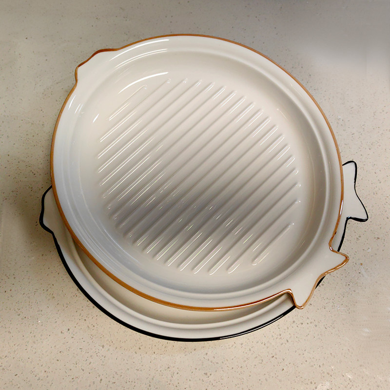 鱼盘蒸多宝鱼专用盘子陶瓷蒸鱼盘酒店后厨大号鱼盘菜盘摆盘料理盘