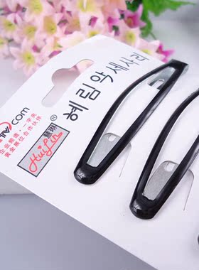 新款韩版发夹 发饰头饰黑色水滴夹滴油边夹 BB夹 6CM刘海夹一字夹