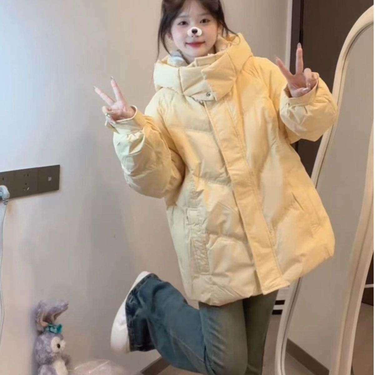 羽绒棉服女2025新款冬季小个子学生宽松加厚棉衣韩系连帽保暖外套