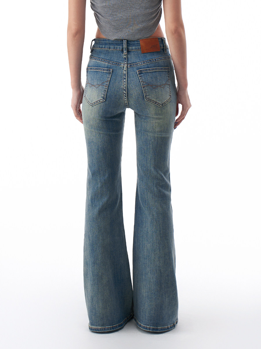 Retro Washed Slim Fit Hip-Lifting Flared Pants for Women 2025 Autumn New Flared Hot Girl Jeans