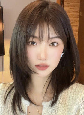 假发女短发网红锁骨发型全头套减龄自然圆脸波波头中长发假发套