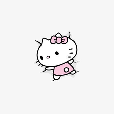 卡通猫咪哈喽kitty防水文艺儿童纹身贴纸