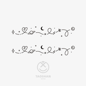 星星月亮行星小清新环臂手腕ins防水一次性纹身贴