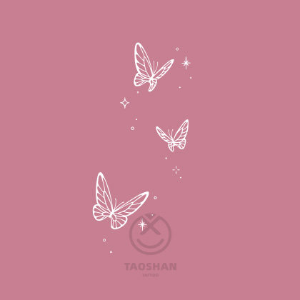 桃山tattoo白色蝴蝶唯美婚礼白色防水纹身贴一贴