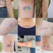 15张可爱多巴胺手指爱心天气防水纹身贴女孩网红小清新贴纸ins风