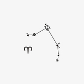 十二星座之白羊座简约个性 黑色线条纹身贴