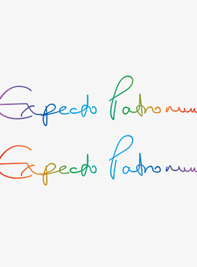 哈利波特呼神护卫Expecto Patronum咒语彩虹彩色英文字体纹身贴