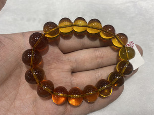 纯天然抚顺琥珀 手链 净水 手串 14毫米 金珀 假一赔十