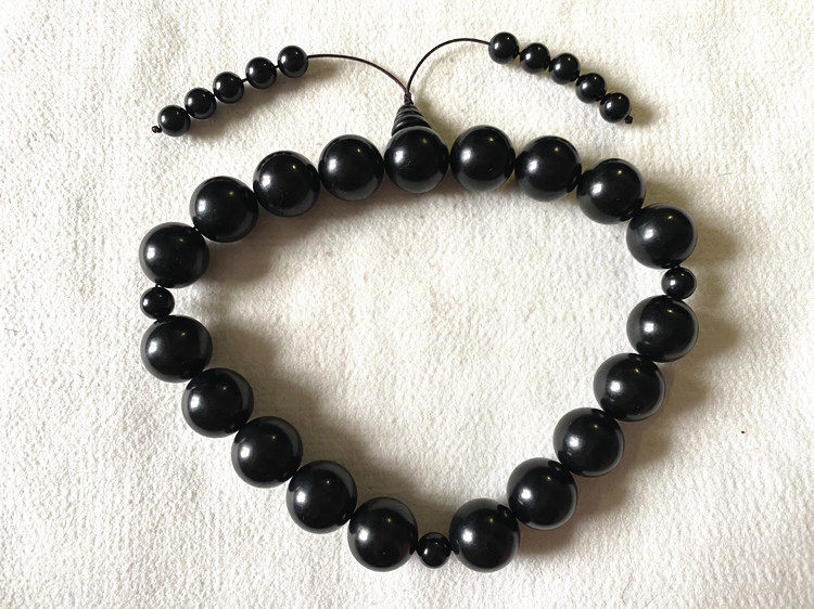 抚顺纯天然煤精 纯手工制作 佛珠 念珠 18子 十八子 18mm