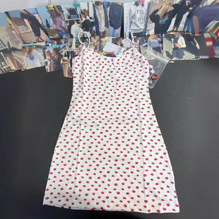 BM风brandy同款 弹力女修身草莓吊带连衣裙 平替小清新吊带裙