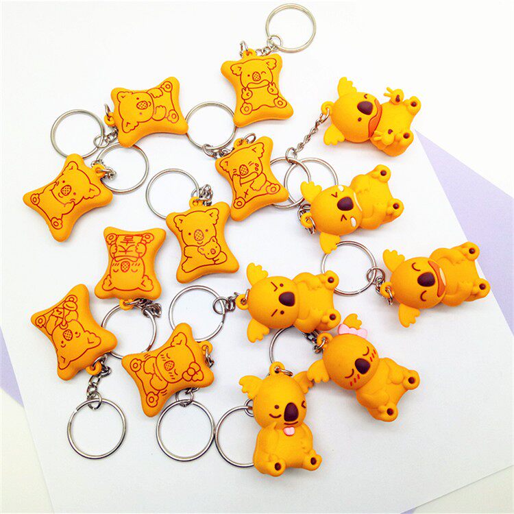 平面&立体小熊饼干吊饰可爱卡通钥匙扣小熊巧克力造型钥匙圈挂件
