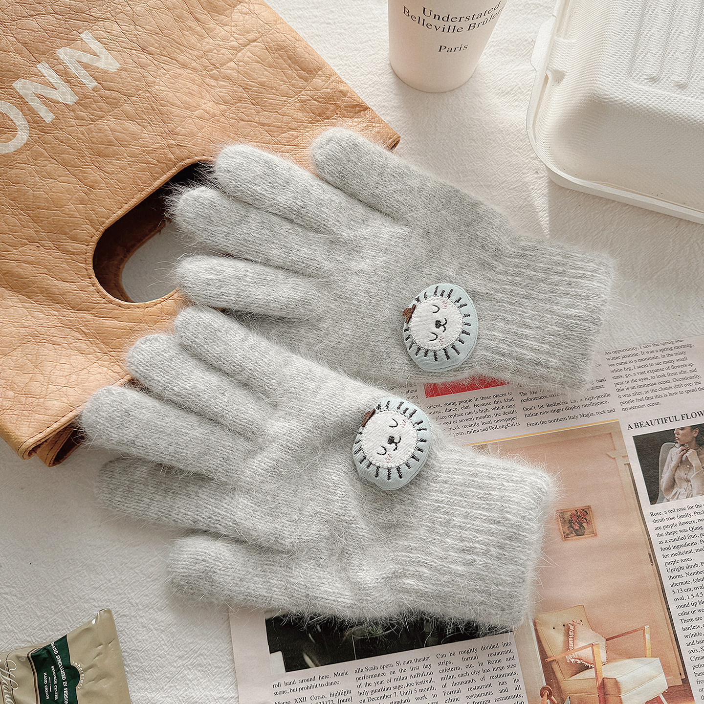 手套针织毛线加绒防寒骑行骑车