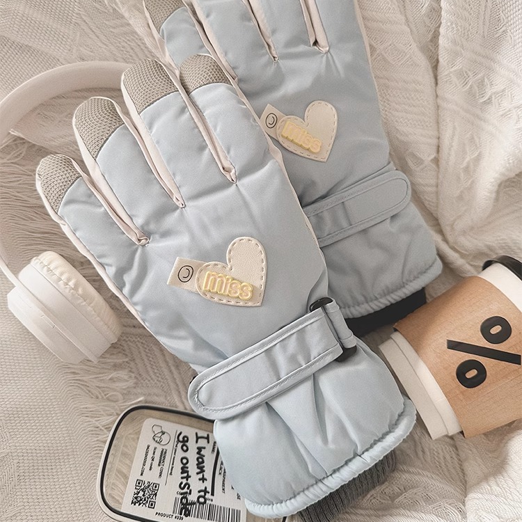 滑雪手套女冬季骑车保暖玩雪加绒