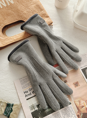 手套女士保暖春秋冬季加绒加厚防风防寒骑行开车电动车骑车德绒