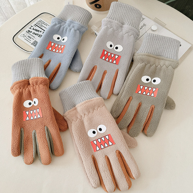 儿童手套秋冬季保暖防风可爱骑车
