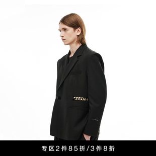 金属链编织镶嵌双排扣西装 Unawares. 男女同款