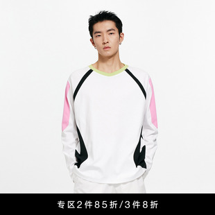 撞色长袖 纯棉双面凉感插肩袖 Unawares. 上衣T恤 付辛博同款