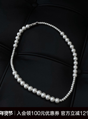 粗细镶嵌磁吸扣珍珠项链