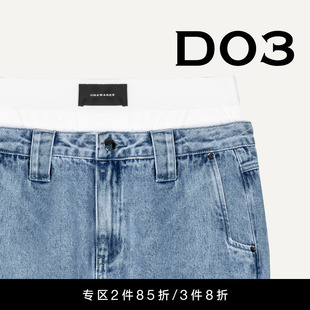 WARDROBE系列 双层腰假两件牛仔裤 男女同款 型 宽松版 UNAWARES