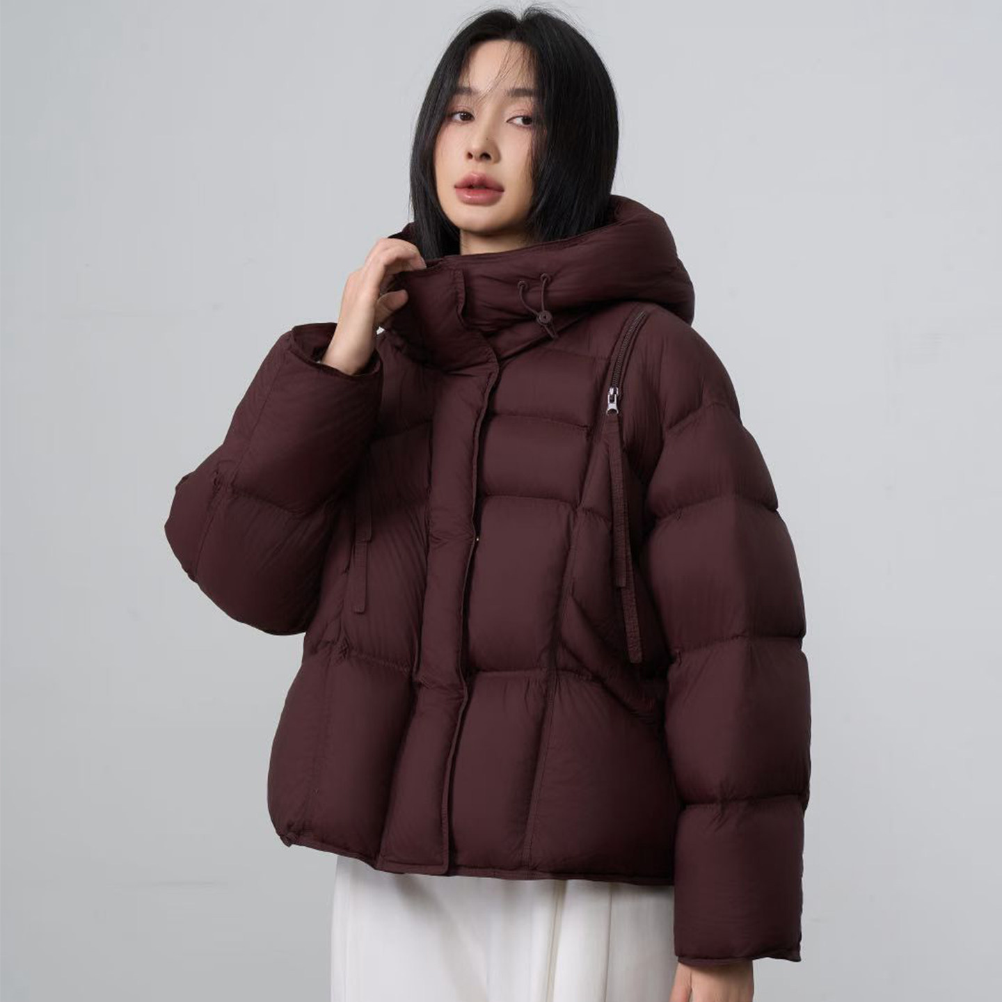 连帽加厚款90白鸭绒羽绒服女2025冬季新款休闲大码保暖羽绒短外套,女装/女士精品,羽绒服,淘宝优惠券,粉丝福利购,淘宝优惠卷