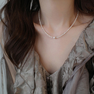 choker颈链锁骨链 轻奢淡水珍珠温柔贝母项链女时尚 巴黎设计师