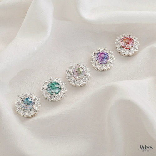 祢饰妮铜镀厚银镶切面锆石隔珠