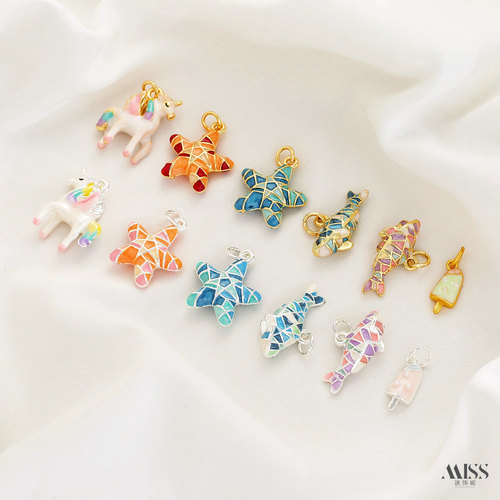 祢饰妮铜镀真金海星鲸鱼白马吊坠