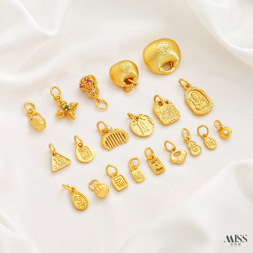 祢饰妮铜镀沙金保色滴溜吊坠