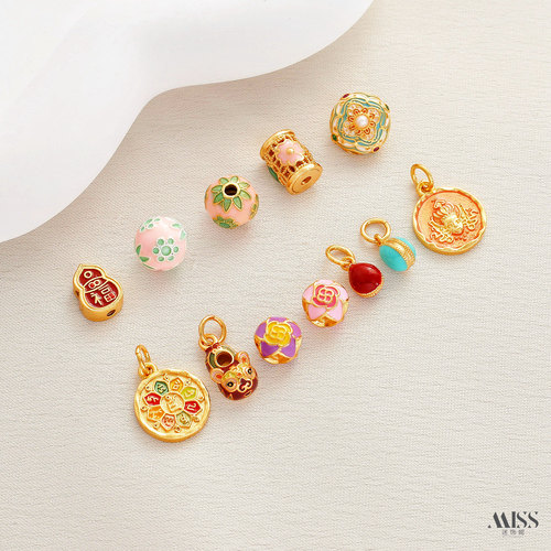 祢饰妮镀真金高保色吊坠隔珠