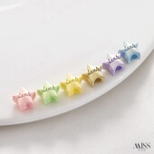 珠光烤漆保色luck幸运星五角星隔珠diy手链项链编织手绳串饰配件