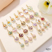 莫奈花园油画风手绘花朵吊坠时尚 高级感毛衣链配饰 天然珍珠新中式