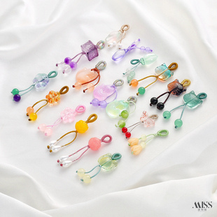 手工编绳高仿玛瑙翡翠和田玉石葫芦莲花兰花滴溜吊坠diy手串配件