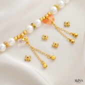 18K哑金保色蝴蝶铃铛流苏吊坠十字架锆石四角隔片隔珠diy饰品配件