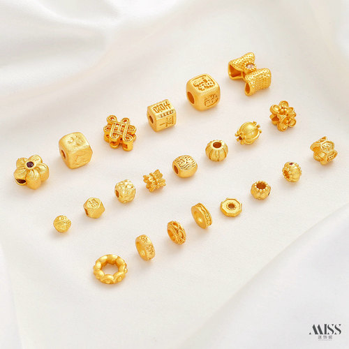 祢饰妮铜镀沙金中国结南瓜珠隔珠