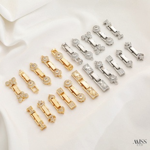 14K包金保色爱心蝴蝶花朵星星月亮锆石收尾连接扣diy手链扣头配件