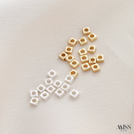 14K包金保色碎银子散珠小方块隔片垫片diy串珠手链项链耳饰品配件
