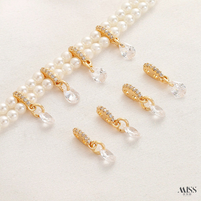 祢饰妮铜镀真金锆石双排隔片