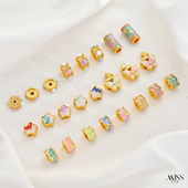 景泰蓝纯手工滴油18K包金五角星蝴蝶玫瑰花隔片隔珠diy手串饰配件