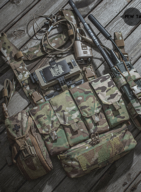 PEWTAC GT巡逻战术胸挂 四联5.56/5.45/7.62通用型 户外迷彩CR05
