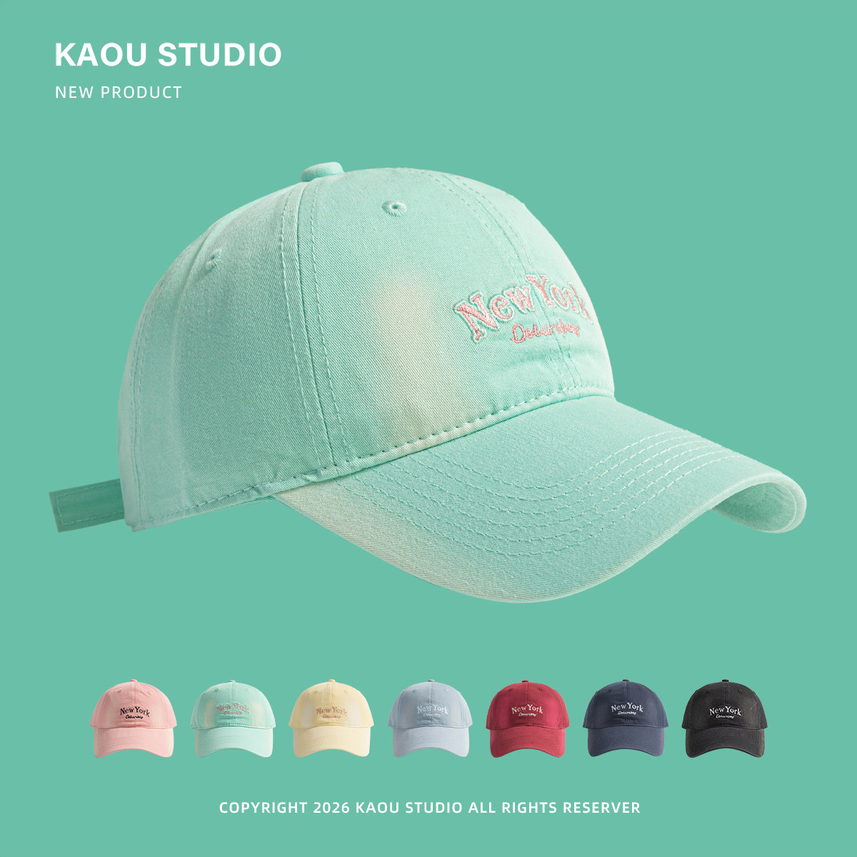 韩国春秋新款帽子女渐变彩色多巴胺穿搭鸭舌帽显脸小遮阳棒球帽潮