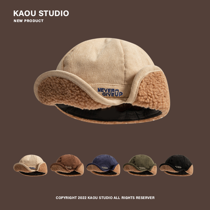 日系仿羊羔绒加厚保暖护耳雷锋帽